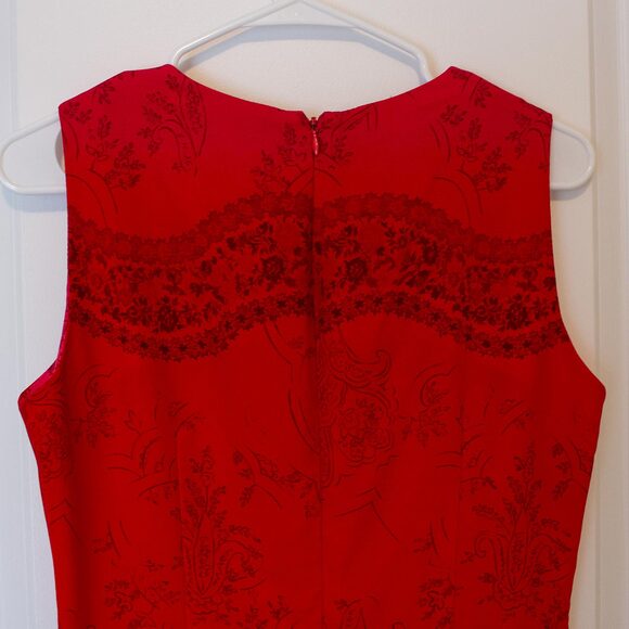 Y2K VTG Red Maxi Dress Tie Dye Paisley Fairycore Gradient M P | Bright Spring - Picture 7 of 8